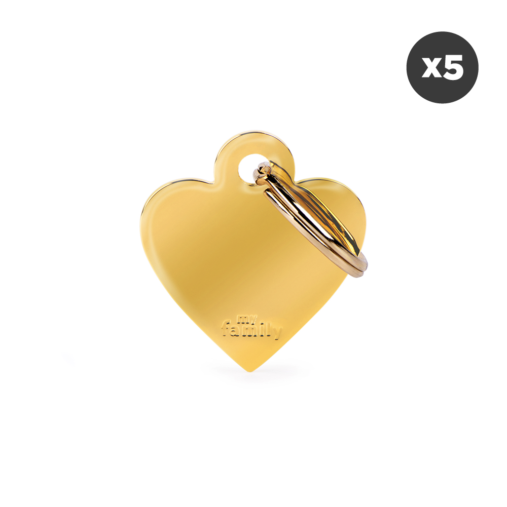 BASIC GOLD HEART (Pack of 5)