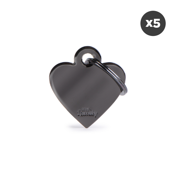 BASIC BLACK BRASS HEART (Pack of 5)