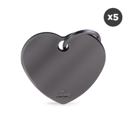 BASIC BLACK BRASS HEART (Pack of 5)