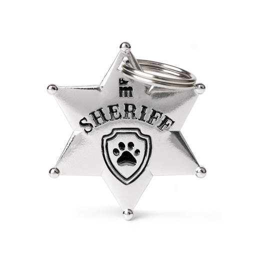 [BHSHERIFF02] SHERIFF STAR BRONX WHITE BRONZE ENAMELED