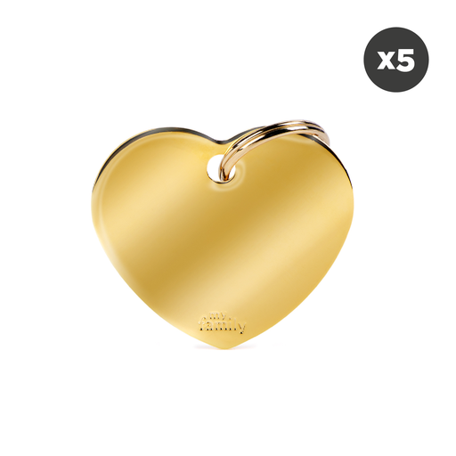 BASIC GOLD HEART (Pack of 5)